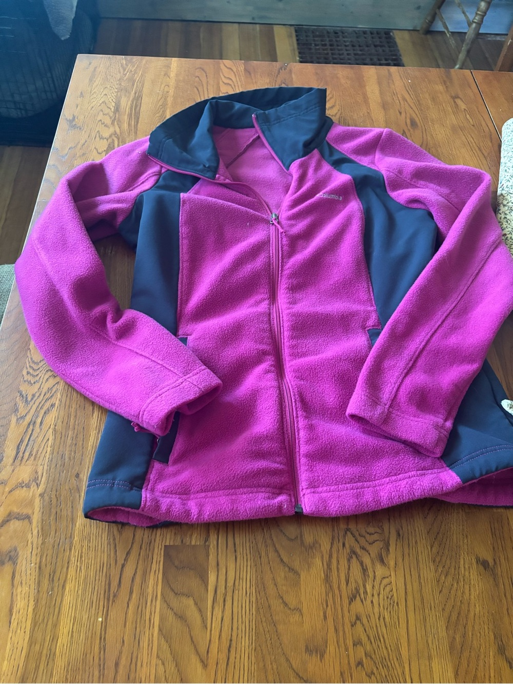 Columbia Magenta and Black Fleece Jacket